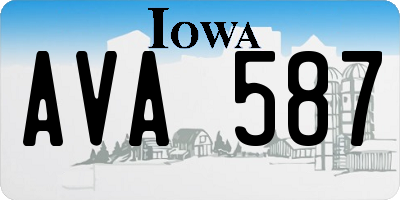 IA license plate AVA587