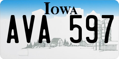 IA license plate AVA597