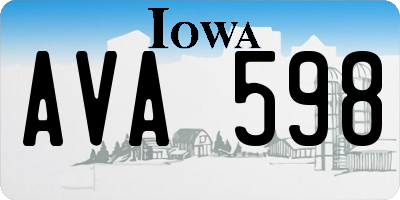 IA license plate AVA598