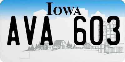 IA license plate AVA603