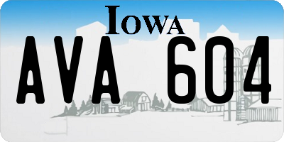 IA license plate AVA604