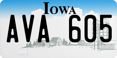 IA license plate AVA605