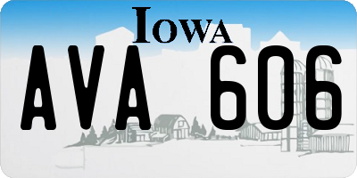 IA license plate AVA606