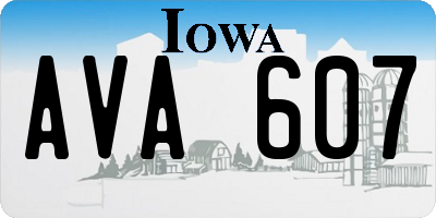 IA license plate AVA607