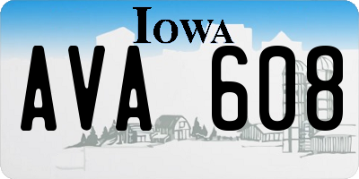 IA license plate AVA608