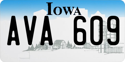 IA license plate AVA609