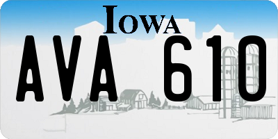 IA license plate AVA610