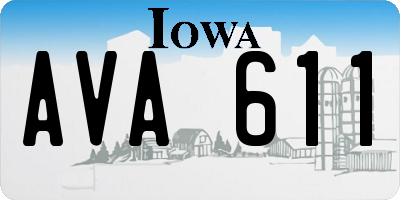 IA license plate AVA611