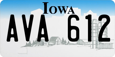 IA license plate AVA612