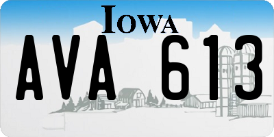 IA license plate AVA613