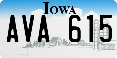 IA license plate AVA615