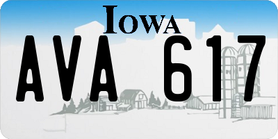 IA license plate AVA617