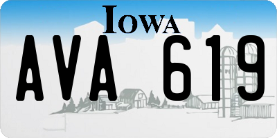 IA license plate AVA619