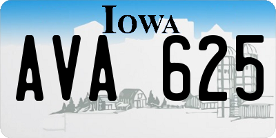 IA license plate AVA625