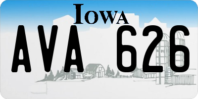 IA license plate AVA626