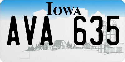 IA license plate AVA635