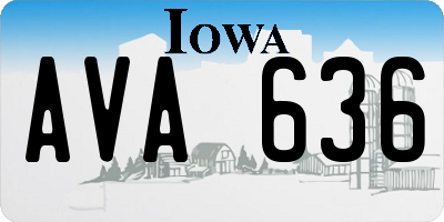 IA license plate AVA636