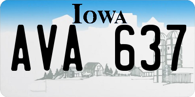 IA license plate AVA637
