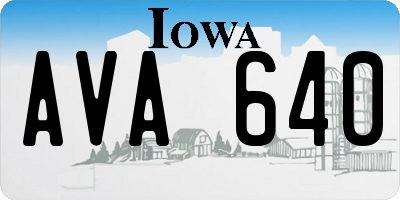 IA license plate AVA640