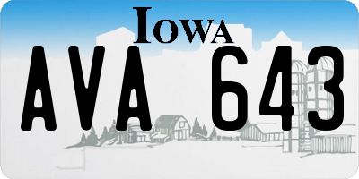 IA license plate AVA643
