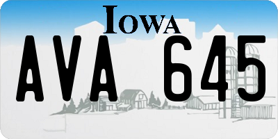 IA license plate AVA645