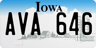 IA license plate AVA646