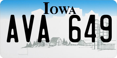 IA license plate AVA649