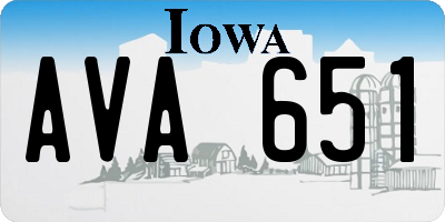 IA license plate AVA651