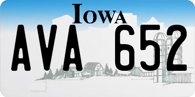 IA license plate AVA652