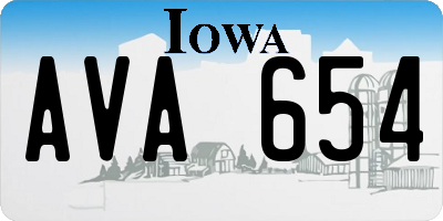 IA license plate AVA654