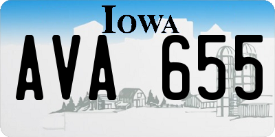 IA license plate AVA655
