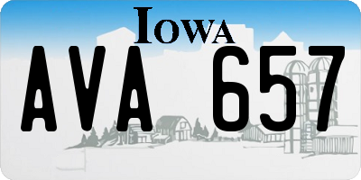 IA license plate AVA657