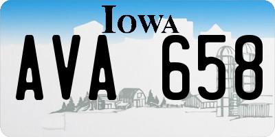 IA license plate AVA658