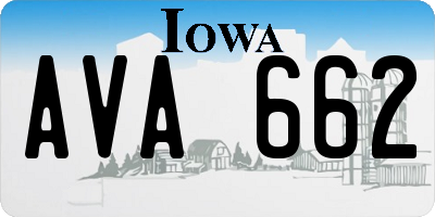 IA license plate AVA662