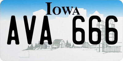 IA license plate AVA666