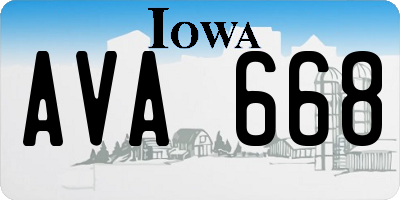 IA license plate AVA668