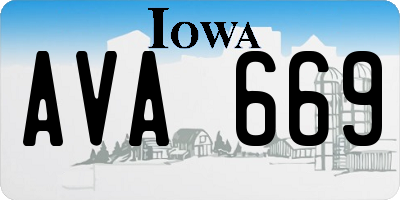 IA license plate AVA669