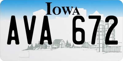 IA license plate AVA672