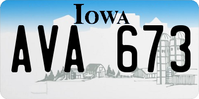 IA license plate AVA673