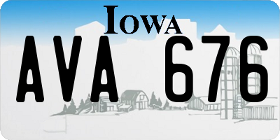 IA license plate AVA676