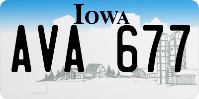 IA license plate AVA677