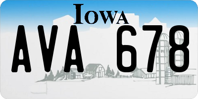 IA license plate AVA678
