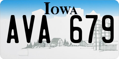IA license plate AVA679