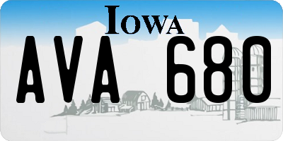 IA license plate AVA680