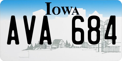 IA license plate AVA684