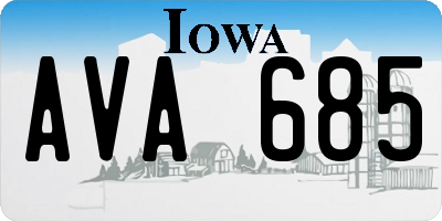 IA license plate AVA685