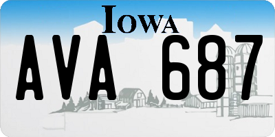 IA license plate AVA687