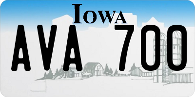 IA license plate AVA700
