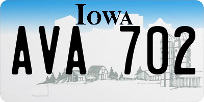 IA license plate AVA702