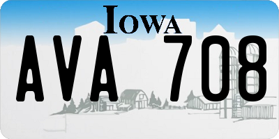 IA license plate AVA708